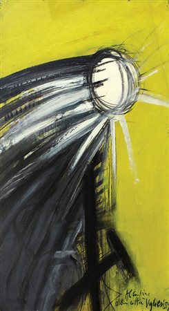 Vaglieri Tino Al confine della città, 1987 tecnica mista su carta, cm. 70x50...