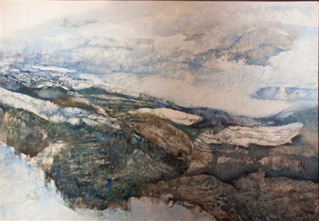 Vespignani Renzo Paesaggio, 1975 olio su carta rigida, cm. 80x120 firmato in...