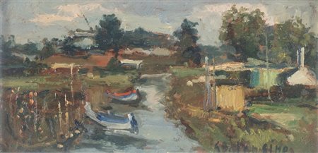 GIOVANNI BALANSINO (Savigliano 1912 - Rescaldina 1986) "Paesaggio", 1968....