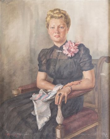 MAX PISTORIUS (Vienna 1894 - 1960) "Ritratto femminile". Olio su tela. Cm...