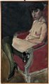 CARLO CORSI (Nizza 1879 - Bologna 1966) "Ritratto femminile". Olio su tela....