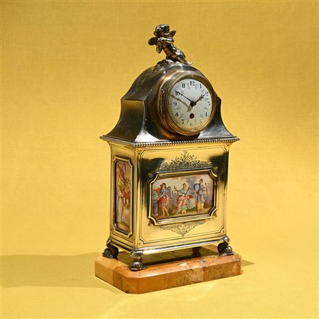 Orologio in argento e smalti, Austria XIX secolo