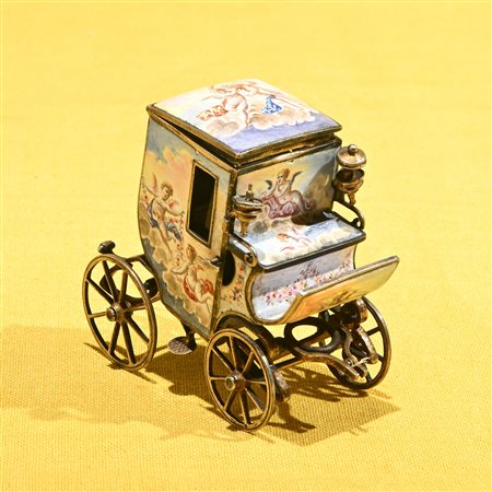Carrozza in bronzo dorato e smalti, Vienna fine XIX secolo
