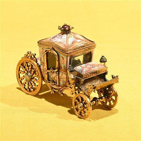 Carrozza in bronzo dorato e smalti, Vienna fine XIX secolo