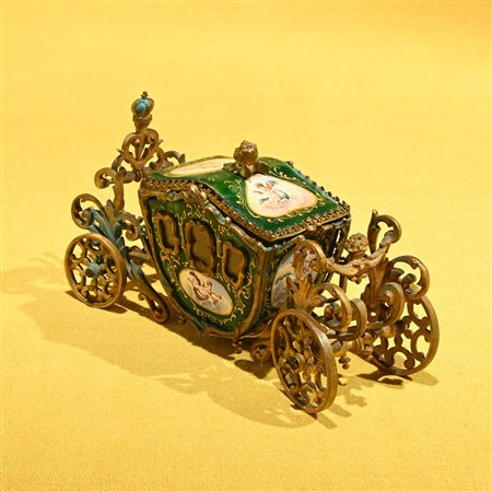 Carrozza in bronzo dorato e smalti, Vienna fine XIX secolo