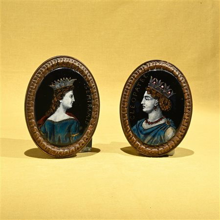 Coppia di placche in smalto, Limoges XVII secolo