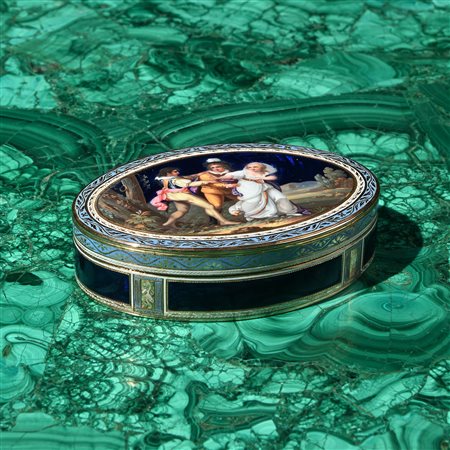 Tabacchiera in oro e smalti, Svizzera inizi del XIX secolo