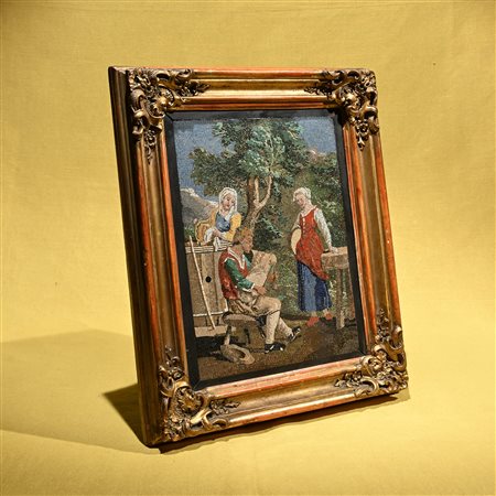 Placca in micromosaico con cornice dorata, Roma ultimo decennio del XVIII