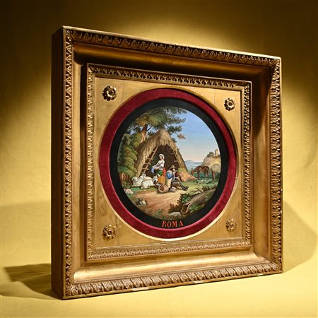 Micromosaico con scena bucolica, Roma fine del XIX secolo