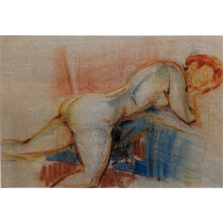 WOLF REMO - NUDO DI DONNA 33X48.5 PASTELLI SU CARTA (1973)