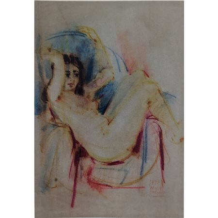 WOLF REMO - NUDO DI DONNA 49X33.5 PASTELLI SU CARTA (1973)