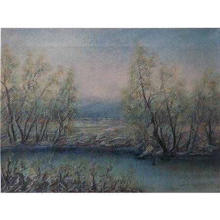 CAMOZZI PIETRO - PAESAGGIO 30X40 OLIO SU TELA (1985)