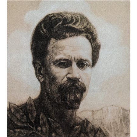 WOLF DARIO - RITRATTO DI CESARE BATTISTI 45X39 PASTELLO SU CARTA (1930)