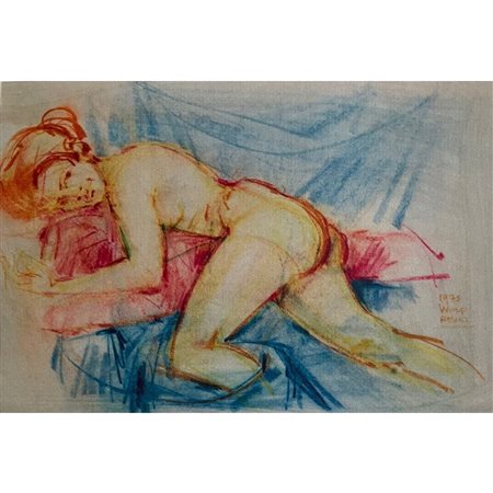 WOLF REMO - NUDO DI DONNA 34X48.5 PASTELLI SU CARTA (1973)