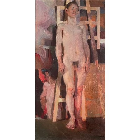 BERNARDI CARLO - NUDO DI RAGAZZINO 113X59 OLIO SU TELA