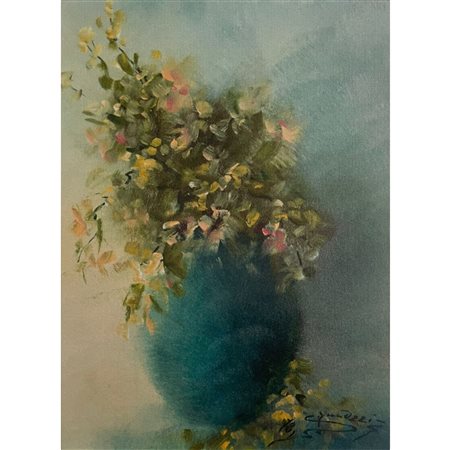 CAMOZZI PIETRO - FIORI 30X24 OLIO SU TELA (1978)