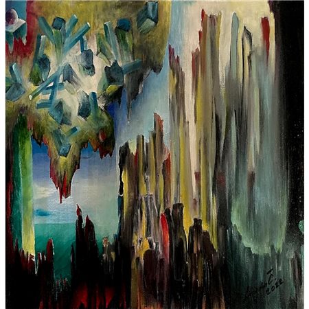 MUGDIN CEHAICH - L'ORIZZONTE 50x40 ACRILICO SU TELA (2022)