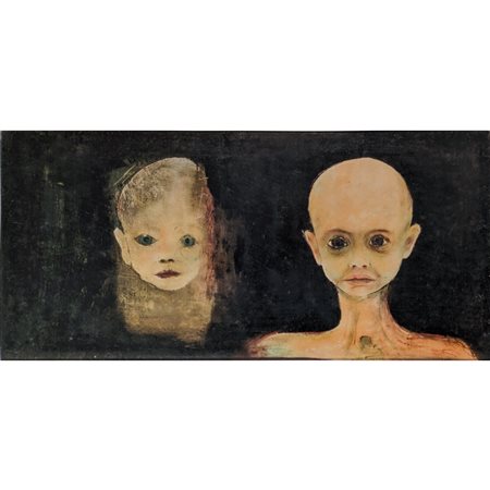 GATTAMELATA GIANFRANCO - DUE VOLTI 28.5X59.5 OLIO SU TELA