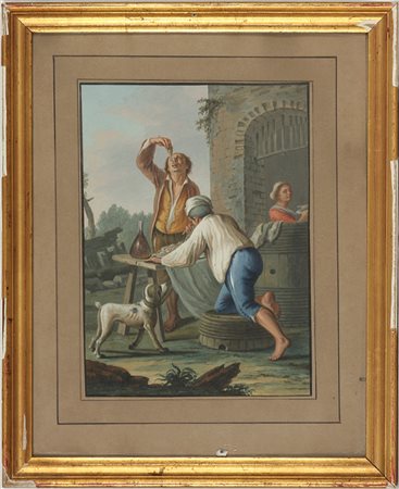 Xavier (Saverio) Della Gatta (1758-1828) Maccaronaro, 1799 Tempera su cartone...