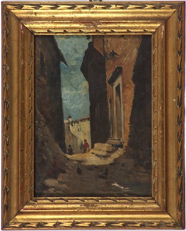 Michele Cammarano (1835-1920) Senza titolo Olio su tela cm 25x18 Firma sul retro