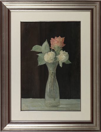 Giovanni Barbisan (1914-1988) Tre rose, 1979 Olio su tela cm 60x40 Firma in...