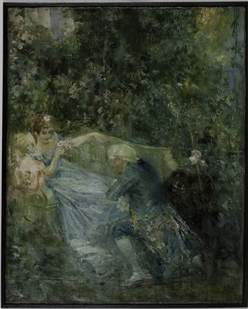 Luca Postiglione (1876-1936) Senza titolo Olio su tela cm 74x60 Firma in...