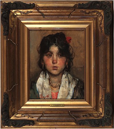 Giacomo Moretti (1939) Senza titolo Olio su tela cm 30x25 Firma in basso a...