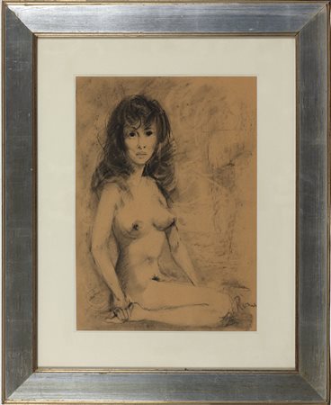 Gina Roma (1914-2005) Nudo di donna Carboncino su carta cm 43x30 Firma in...