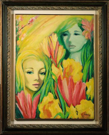 Gina Roma (1914-2005) Senza titolo, 1968 Olio su tela cm 80x60 Firma e data...