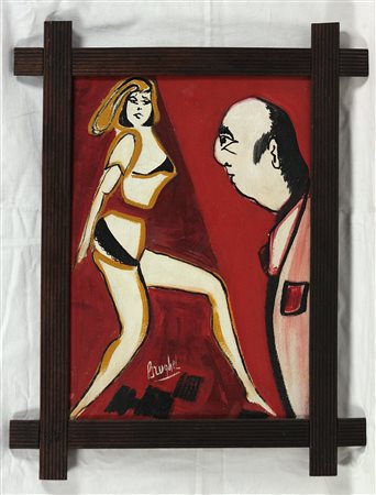 Alfredo Brughel (XX sec.) Senza titolo, 1974 Acrilico su tela con cornice...