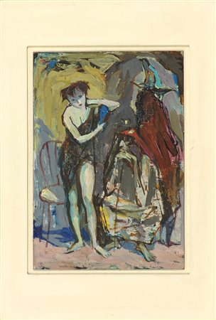 Giuseppe Tampieri (1918-2014) Invenzione Olio su tavola cm 25,6x17,8 Firma...