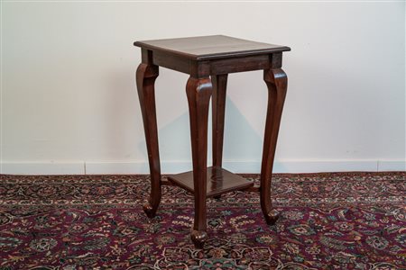 Tavolino d¿appoggio in mogano intarsiato a nastrino