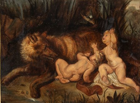 Peter Paul Rubens (seguace di) (Siegen 1577-Anversa 1640) Romolo e Remo