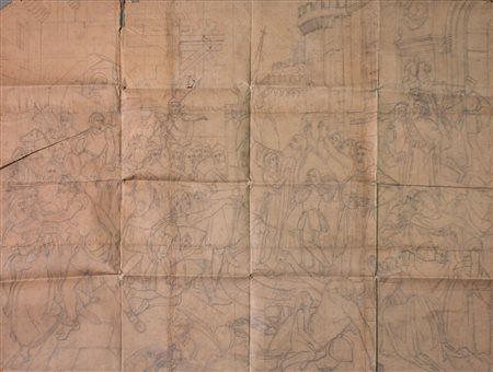 Francesco Podesti (Ancona 1800-Roma 1895) Disegno preparatorio per "Il...