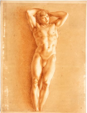 Artista italiano, XIX secolo () Studio di nudo maschile
