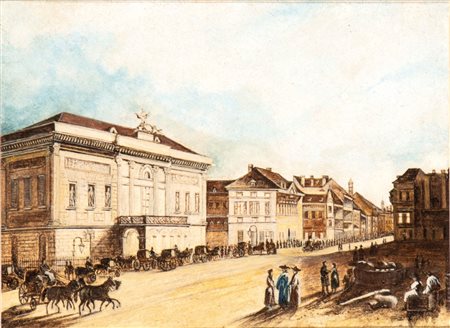 Artista lombardo, XIX secolo () Prima dell'opera al Teatro La Scala di Milano