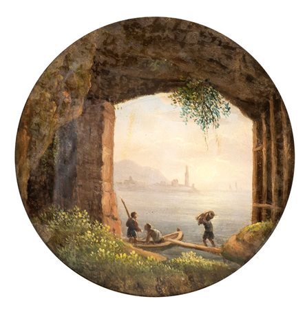 Giovanni Migliara (attribuito a) (Alessandria 1785-Milano 1837) Paesaggio...