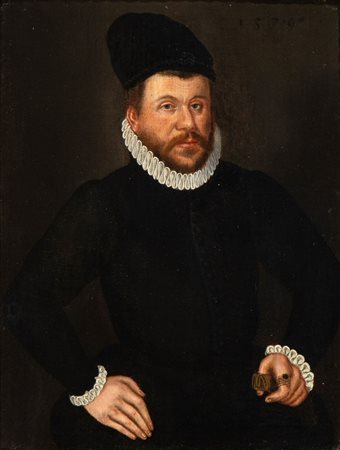 Artista tedesco, seconda metà XVI secolo () Ritratto di gentiluomo con...