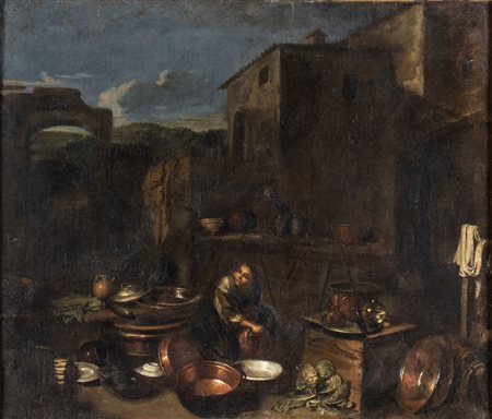 Gian Domenico Valentino (attribuito a) (Roma 1639-Imola 1715) Venditrice di...