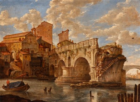 Artista attivo a Roma, XVIII - XIX secolo () Veduta del Ponte Rotto sul...