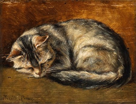 Henriëtte Ronner-Knip (Amsterdam 1821-Ixelles 1909) Gattino addormentato