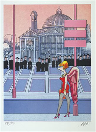 Coco Giuseppe Senza titolo litografia su carta, cm 70x50, es. 33/100 firmata...