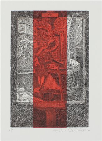 Carmassi Arturo Il torchio incisione su carta, cm. 50x35, es. VI/X firmata in...