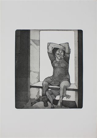 Plattner Karl La bambola rotta, 1972 acquaforte e acquatinta su carta, cm....