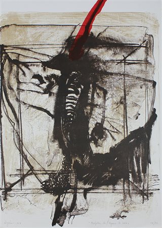 Zigaina Giuseppe Farfalla che depone le uova, 1969 litografia a colori su...