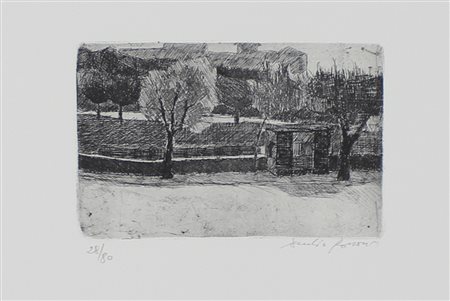 Rossoni Duilio Paesaggio all'Aventino acquaforte, cm. 43x50, es. 28/80...