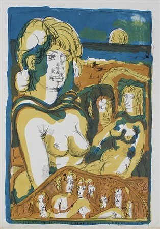 Zancanaro Tono Selinuntea, 1981 litografia a 8 colori su carta, cm. 70x50,...