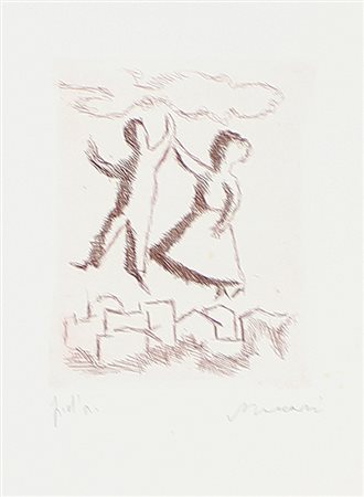Maccari Mino Senza titolo incisione su carta, cm. 35x25, es. pda firmata in...