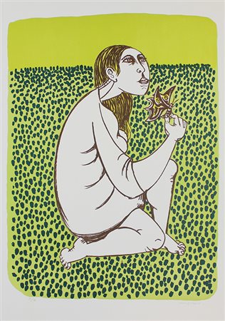 Migneco Giuseppe Senza titolo litografia su carta, cm. 70x50, es. 57/120...