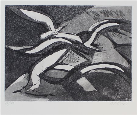 Pizzinato Armando Senza titolo acquaforte acquatinta su carta, cm. 50x70, es....